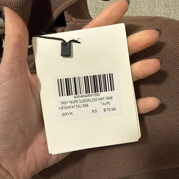 DISSH Ribbed Scoop Tank Top in Mocha Brown - Picture 6 of 6